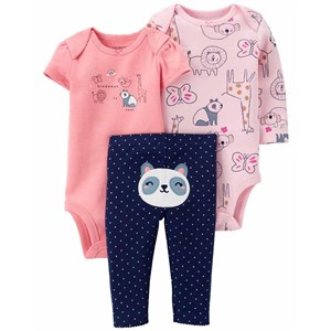 Carters Yazlık Kız Bebek Uzun Kol Body Eşofman 3'lü Set