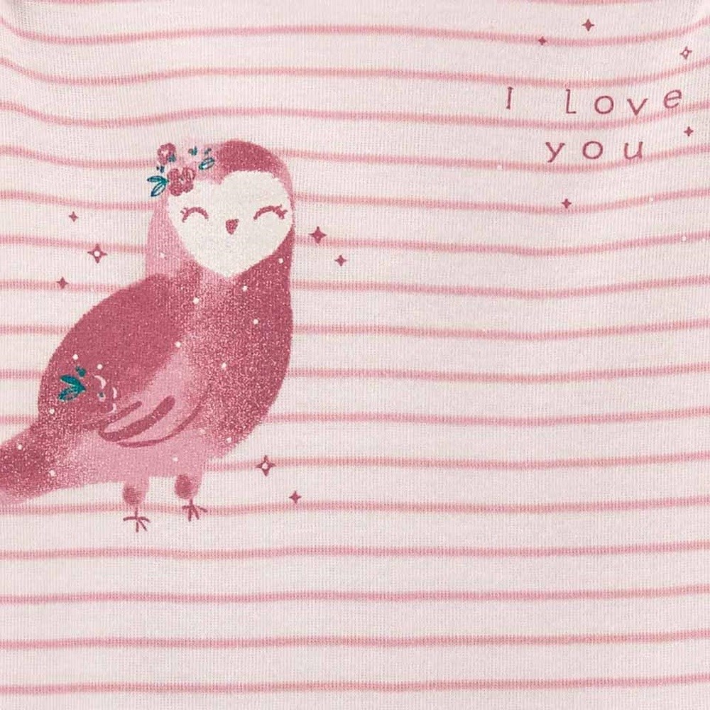 Carters Yazlık Kız Bebek Uzun Kol Body Patikli Tulum ve Eşofman Altı 3'lü Set Pembe