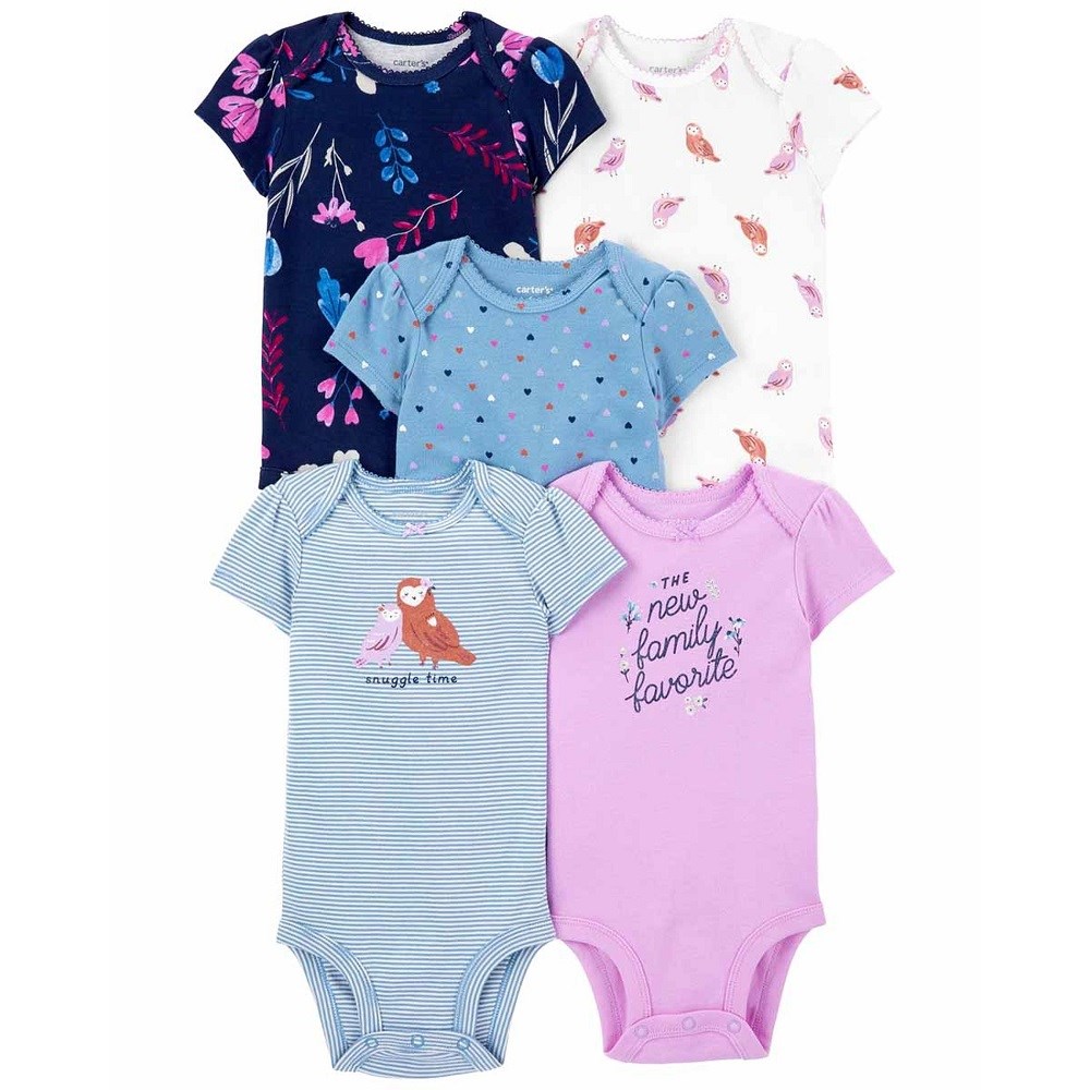 Carter's Yazlık Kız Bebek 5'li Body Set Pembe