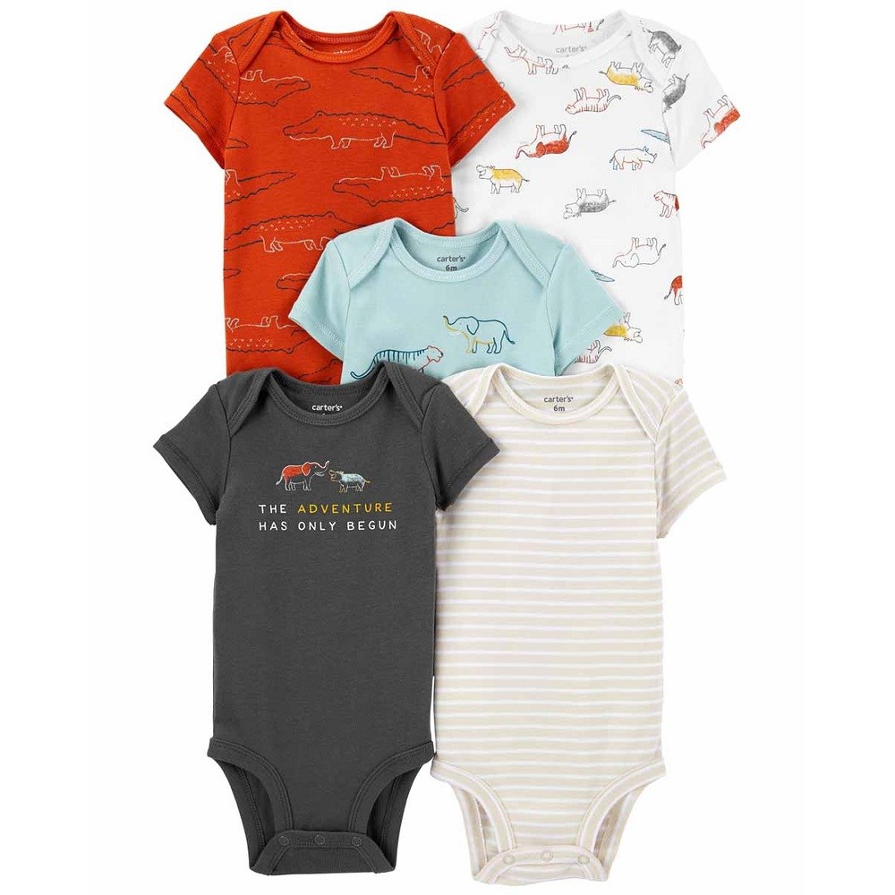 Carter's Yazlık Erkek Bebek Kısa Kol Body 5'li Set Yeşil