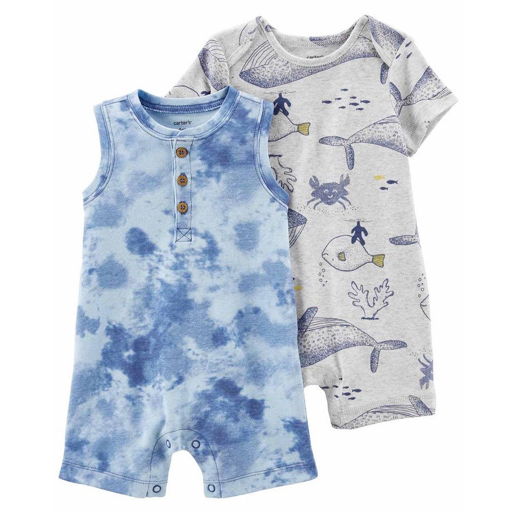 Carter's Yazlık Erkek Bebek Kısa Tulum 2'li Set Gri
