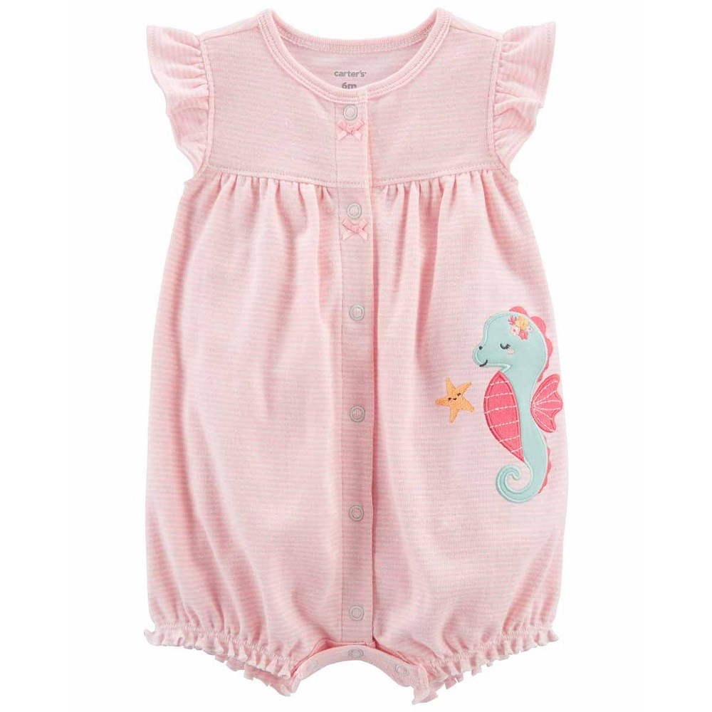Carter's Yazlık Kız Bebek Kısa Tulum Pembe