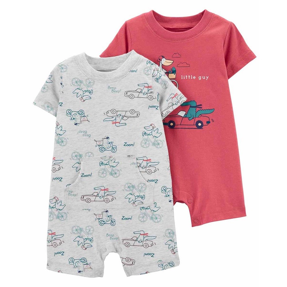 Carter's Yazlık Erkek Bebek 2'li Tulum Set Gri