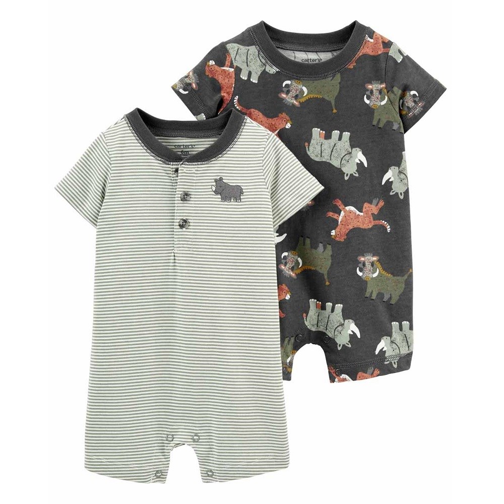 Carter's Yazlık Erkek Bebek Kısa Tulum 2'li Set Yeşil