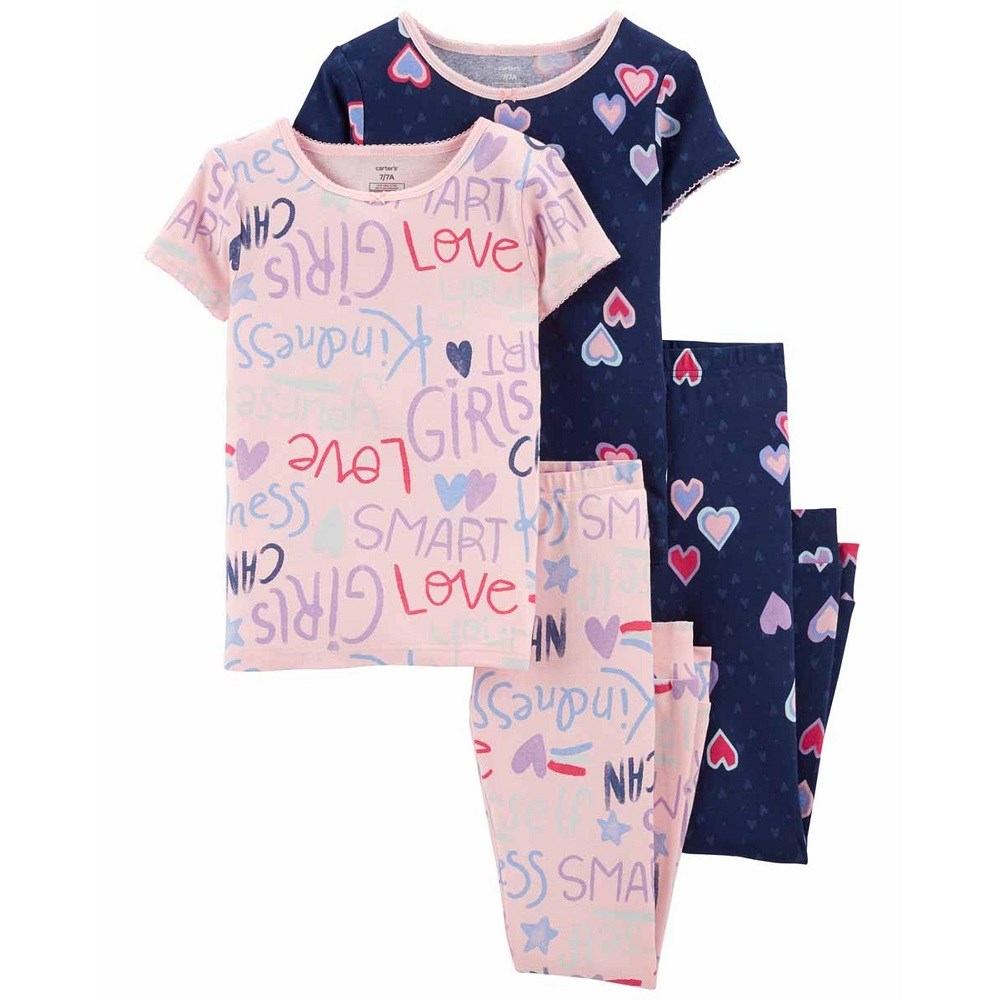Carter's Yazlık Kız Çocuk Pijama 4'lü Set Pembe