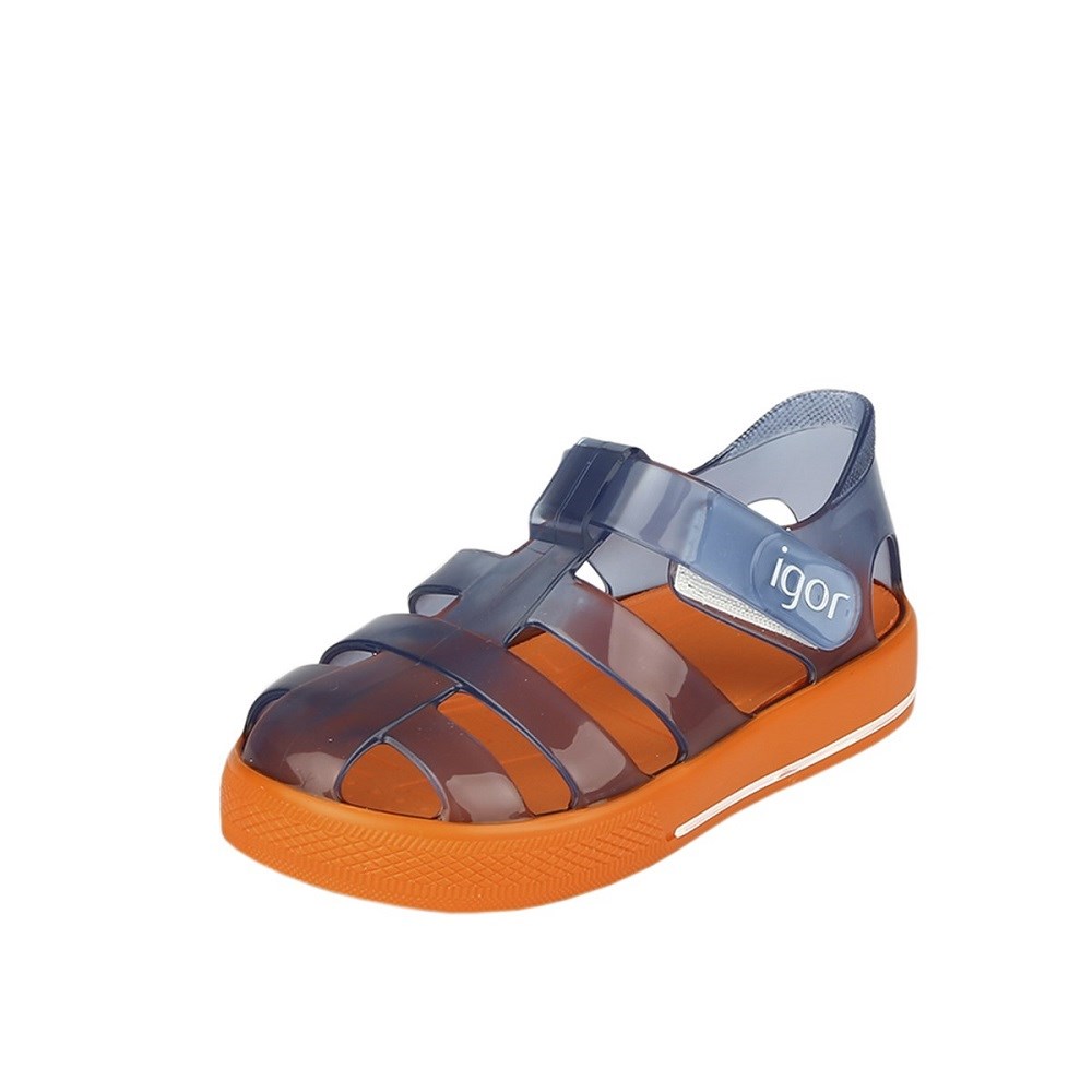 igor Yazlık Çocuk Sandaleti Star Bicolor Navy Orange Turuncu
