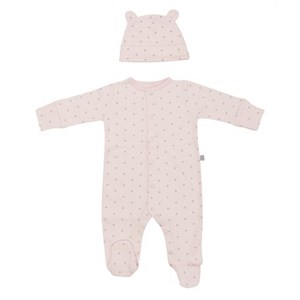 Mayys Baby Yazlık Organik Pamuklu Bebek Patikli Tulum Şapka 2'li Set