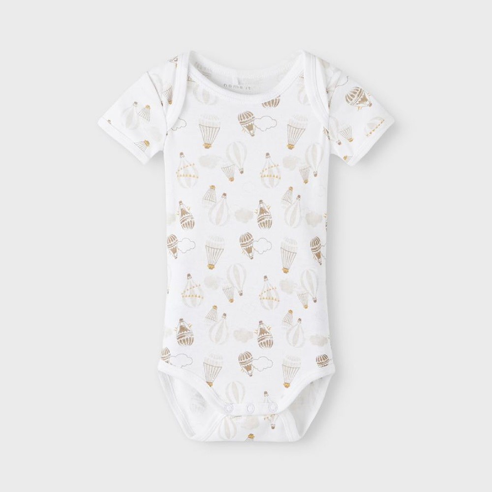 Name It Erkek Bebek Organik Pamuk Kısa Kollu Body 3'lü Body Gri