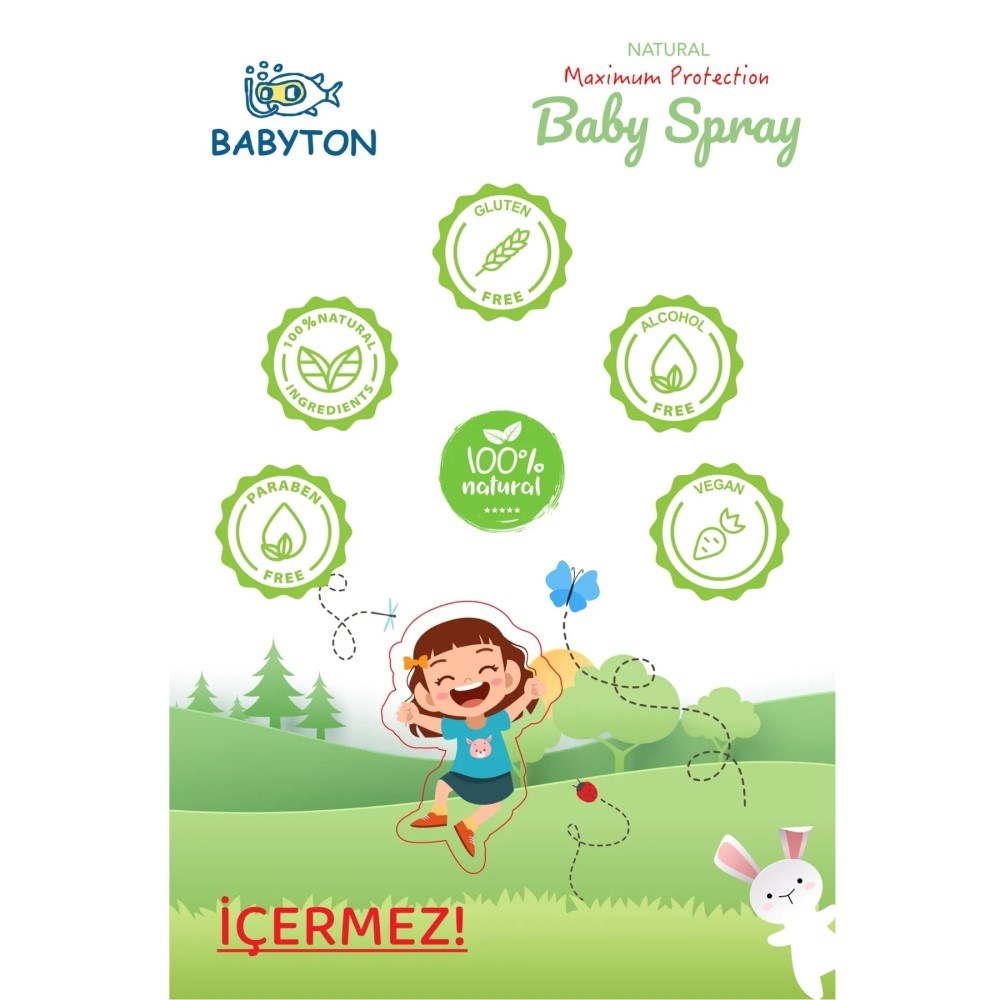 Babyton Organik ve Doğal İçerikli Vücut Koruyucu Sprey 100 ml 