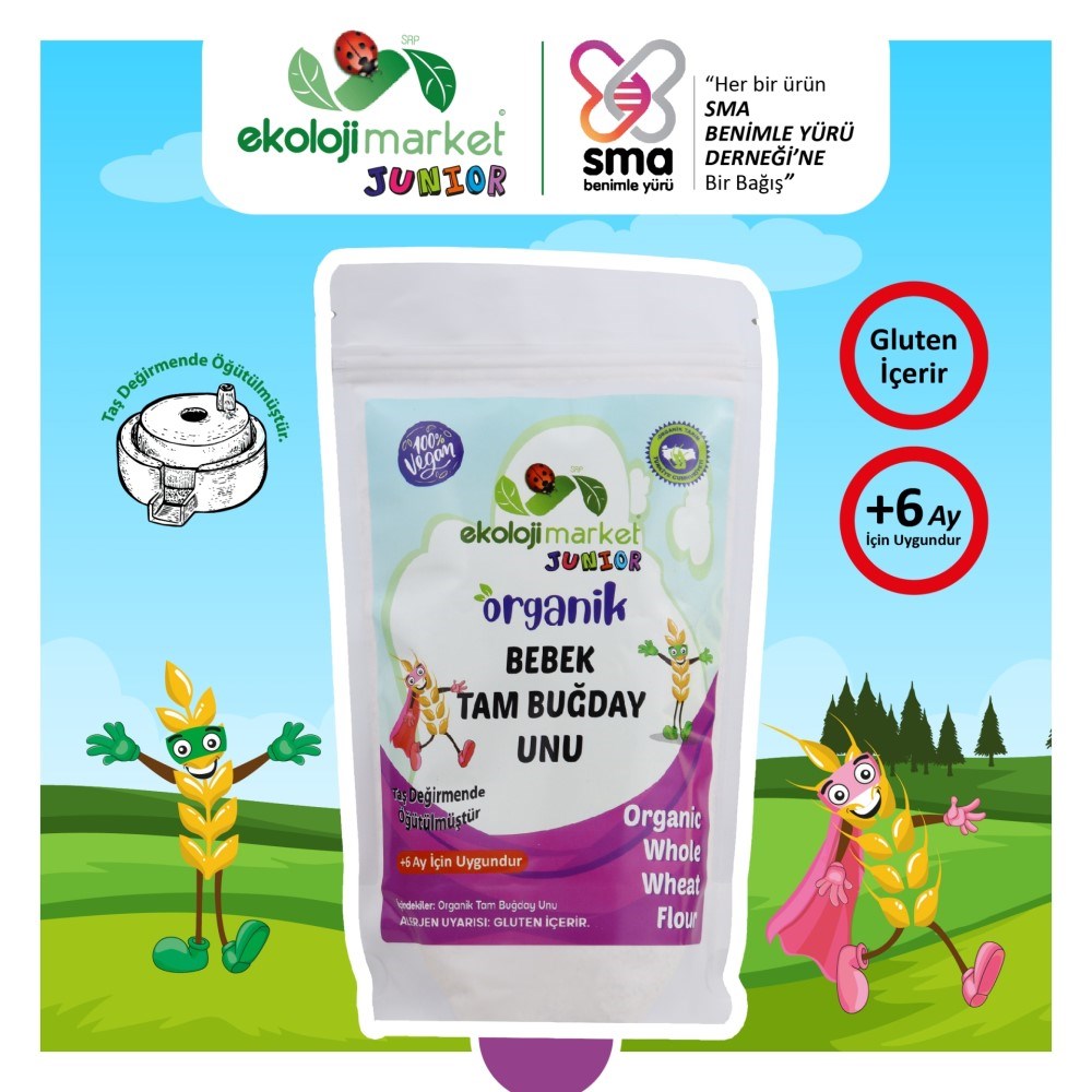 Ekoloji Market Organik Bebek Tam Buğday Unu 250 Gr 