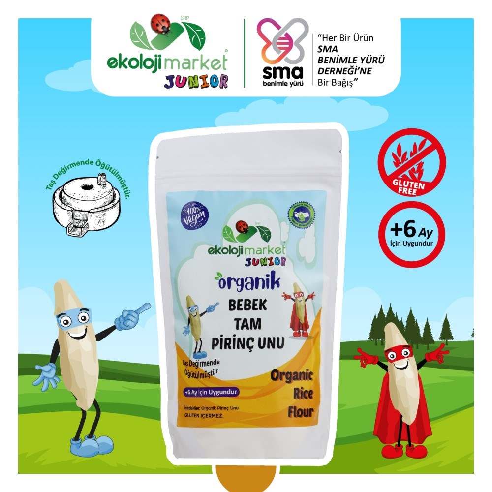 Ekoloji Market Organik Bebek Tam Pirinç Unu 250 Gr 