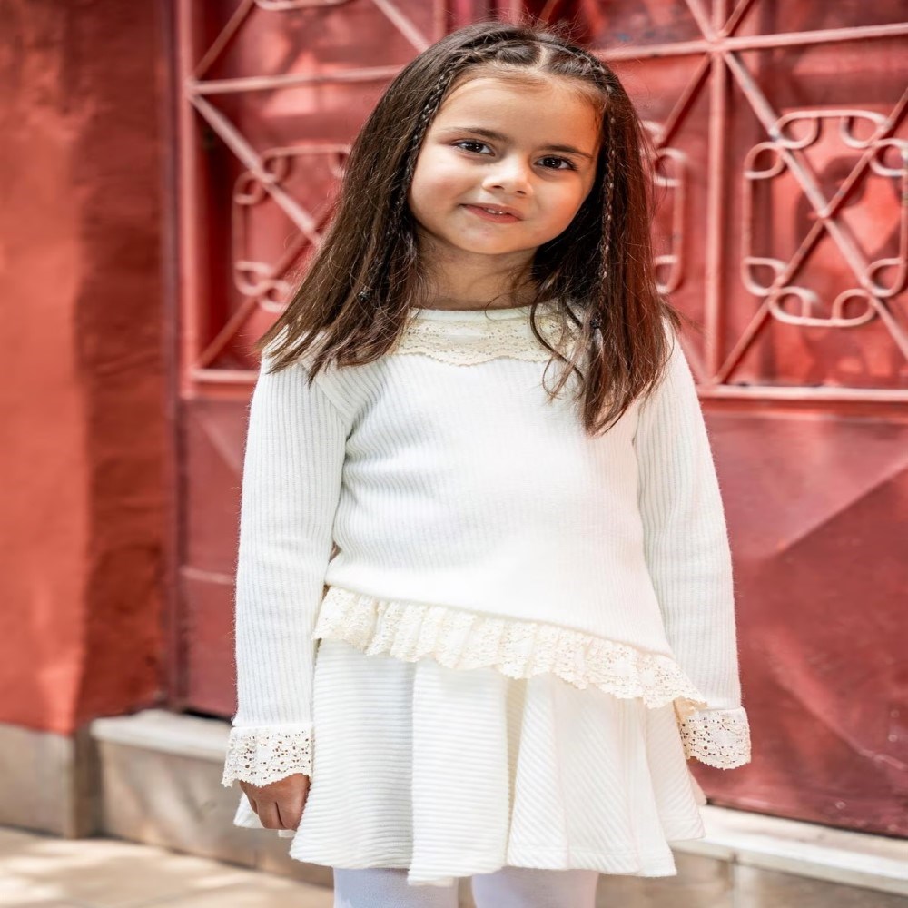 Augie L'eauphant Kışlık Beyaz Örme Takım Beyaz