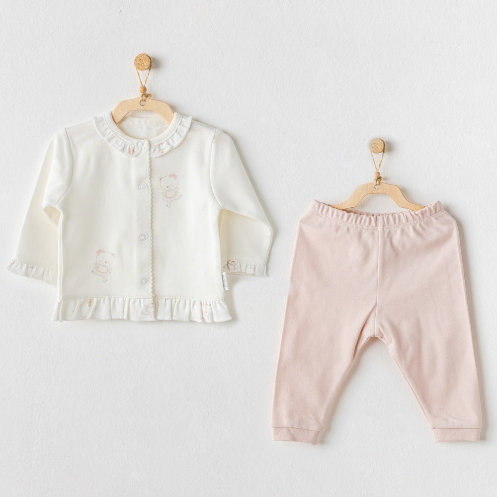 Andywawa Kışlık Kız Bebek Pijama Takım Pembe