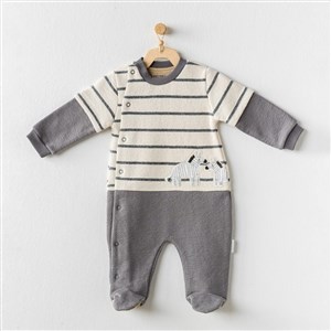 Andywawa Erkek Bebek Kışlık Patikli Tulum Zebra