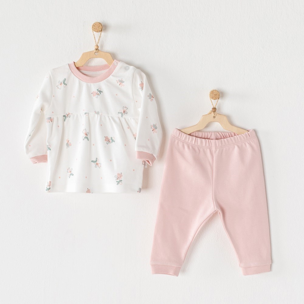 Andywawa Kışlık Kız Bebek Pijama Takım Pembe