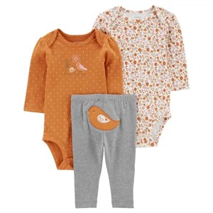 Carter's Kışlık Layette Kız Bebek 3'lü Alt Üst Set