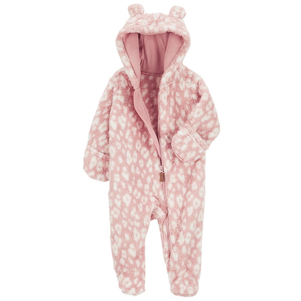 Carter's Kışlık Kız Bebek Peluş Tulum Sherpa Pembe