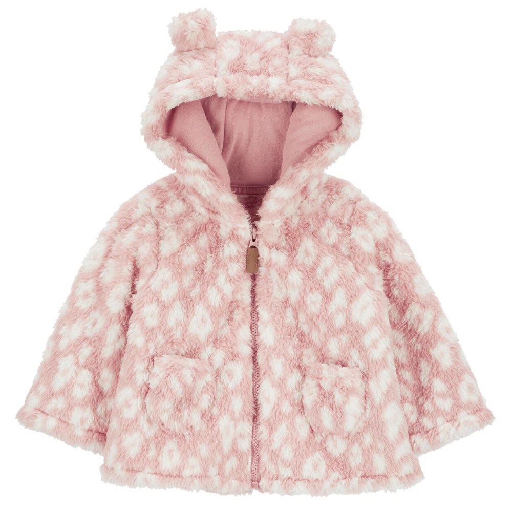 Carter's Kışlık Kız Bebek Peluş Hırka Pembe