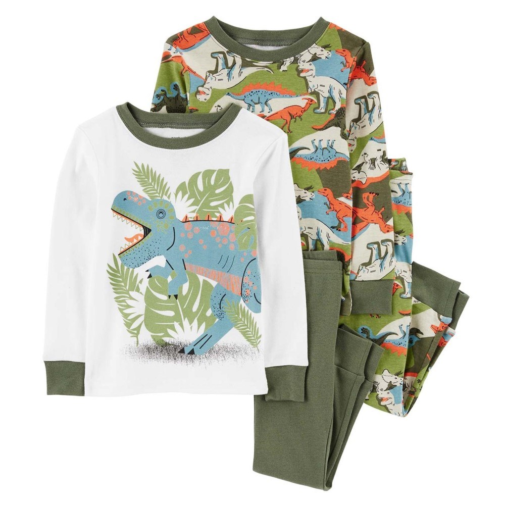 Carter's Kışlık Erkek Çocuk 4'lü Pijama Set Yeşil