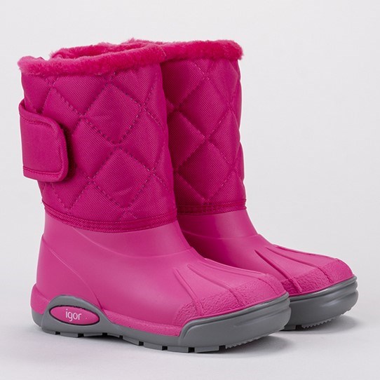 İgor Çocuk İçi  Kürklü Yağmur Botu Topo Ski Nylon Fuchsıa Pembe