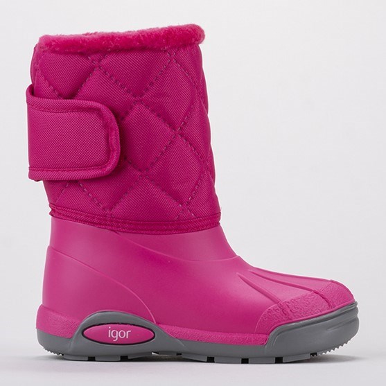 İgor Çocuk İçi  Kürklü Yağmur Botu Topo Ski Nylon Fuchsıa Pembe