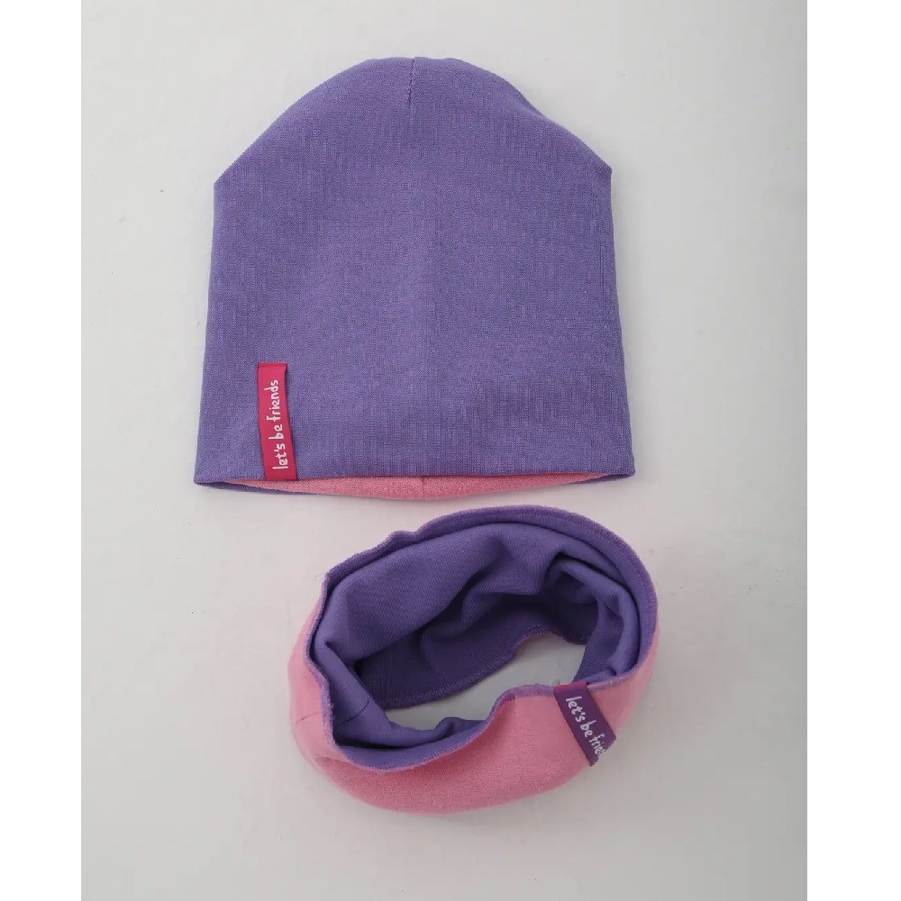 Let's Be Friends Çocuk Çift Taraflı Bere Boyunluk 2'li Set Pembe
