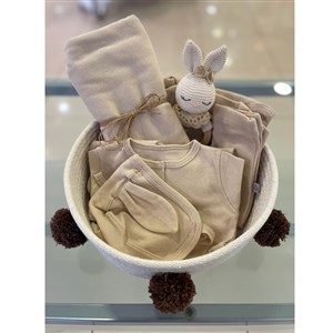 Mayys Baby Kız Bebek Sepette Oyuncaklı 7 'li Hastane Çıkışı - Tavşan