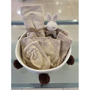 Mayys Baby Erkek Bebek Sepette Oyuncaklı 7 'li Hastane Çıkışı - Tavşan