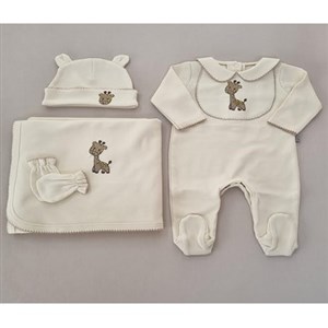 Mayys Baby Bebek Zürafa Nakışlı 5'li Hastane Çıkışı