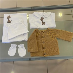 Mayys Baby Bebek Zürafa Nakışlı 6'lı Hastane Çıkışı