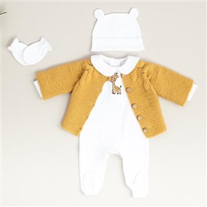 Mayys Baby Bebek Zürafa Nakışlı 5'li Hastane Çıkışı
