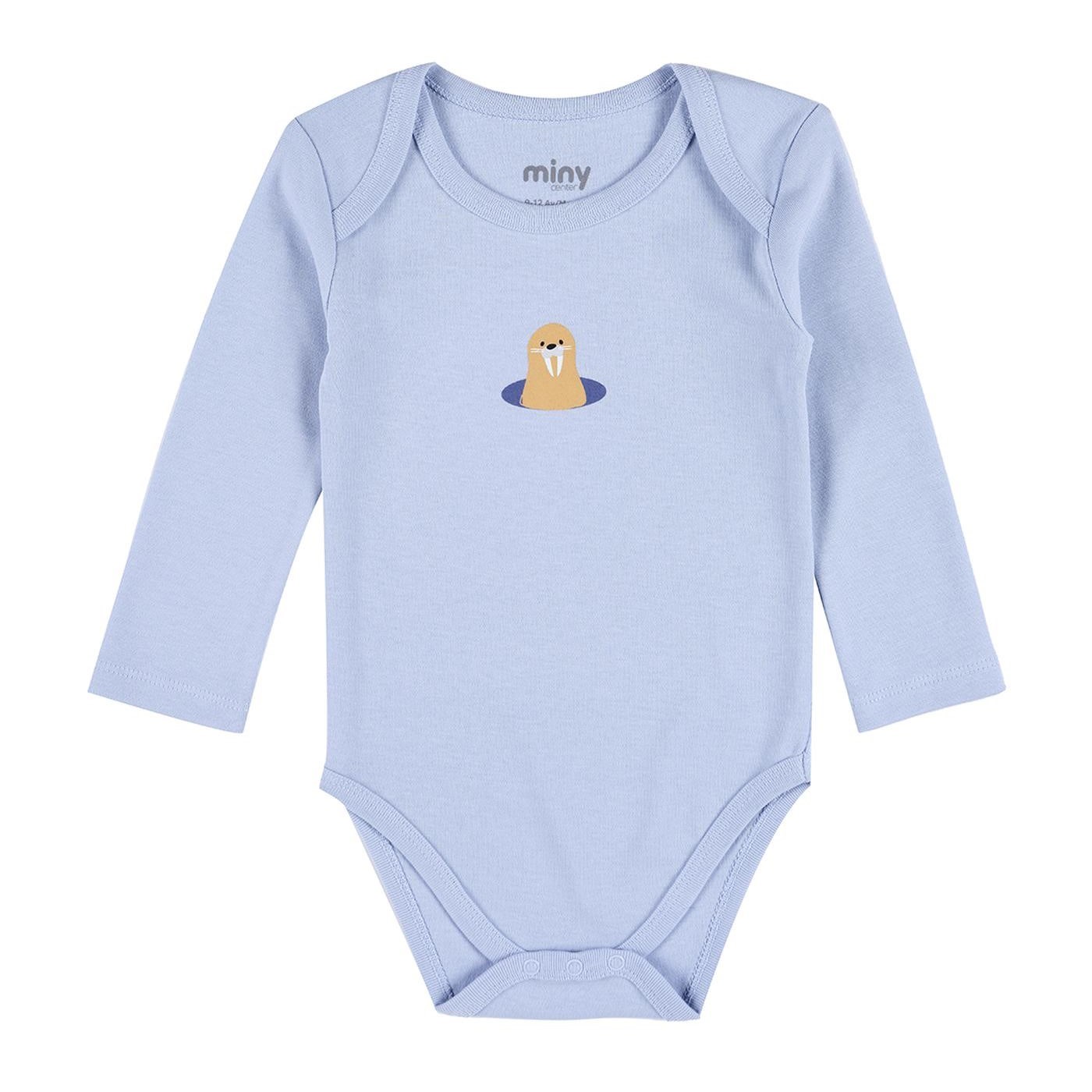 Minycenter Kışlık Erkek Bebek 2'li Uzun Kollu Body Mavi