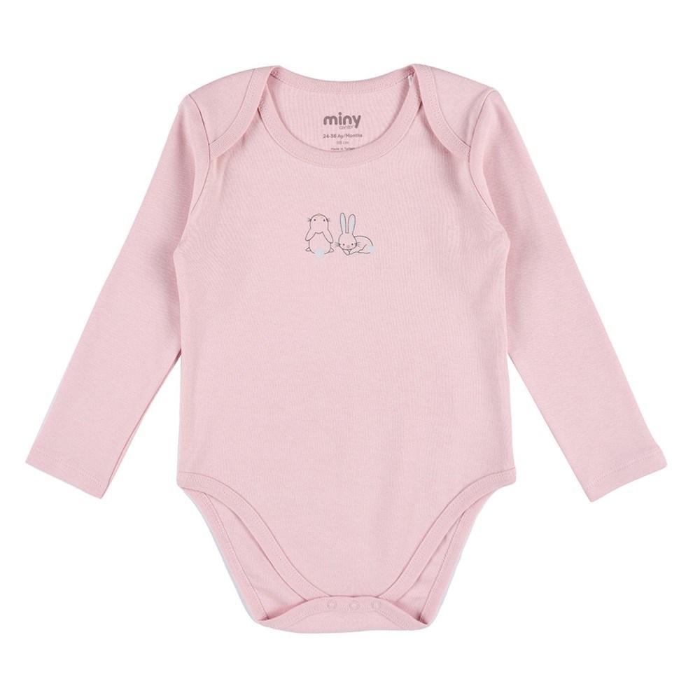 Minycenter Kışlık Kız Bebek 2'li Uzun Kollu Body Pembe