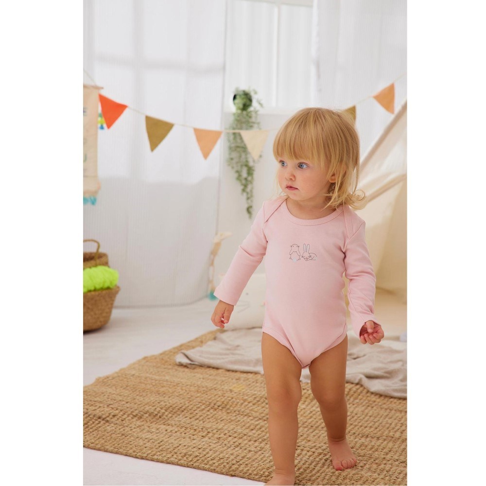 Minycenter Kışlık Kız Bebek 2'li Uzun Kollu Body Pembe