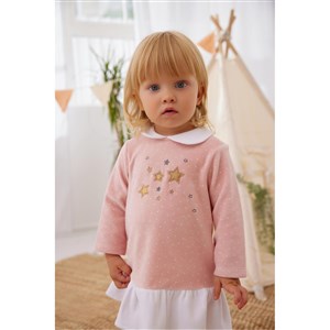 Miny Center Kışlık Kız Bebek Kadife Elbise