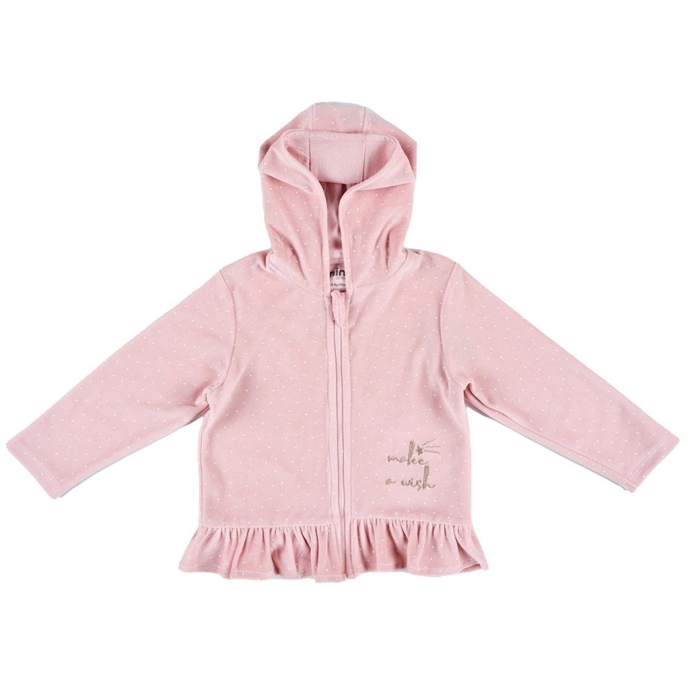 Minycenter Kışlık Kız Kadife Eşofman 2'li Set Pembe