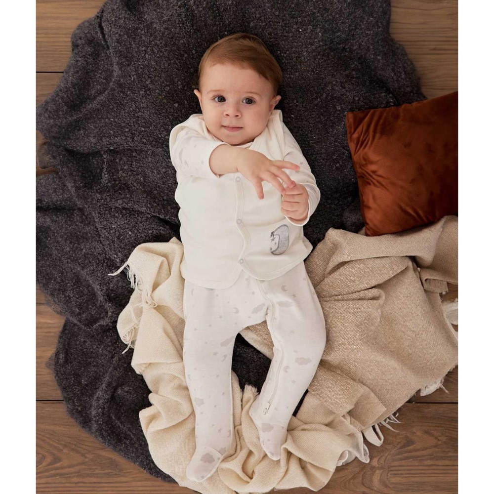 Minycenter Kışlık Bebek Yelek Beyaz