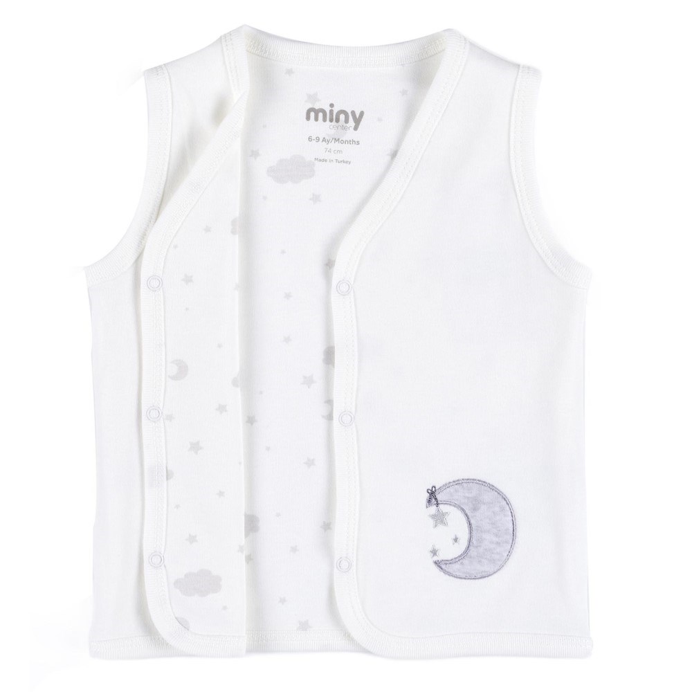 Minycenter Kışlık Bebek Yelek Beyaz