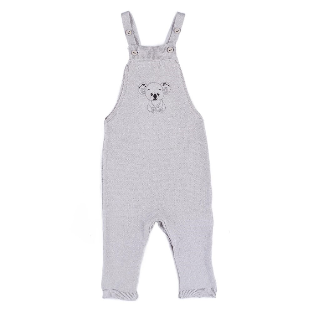 Minycenter Kışlık Erkek Bebek Örgü Salopet 2'li Set Gri
