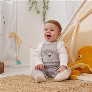 Minycenter Kışlık Erkek Bebek Örgü Salopet 2'li Set