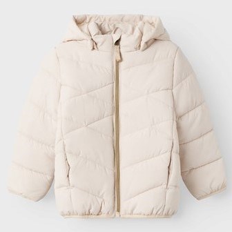 Name It Kışlık Kız Çocuk Kapşonlu Mont Krem