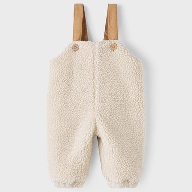 Name It Kışlık Bebek Askılı Peluş Tulum Krem