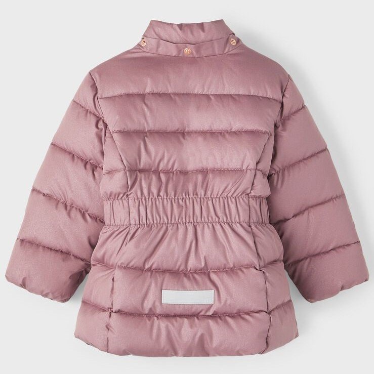 Name It Kışlık Kız Çocuk Kapşonlu Simli Mont Pembe