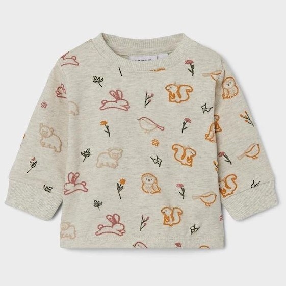 Name It Kışlık Kız Organik Pamuk Sweat-shirt Krem