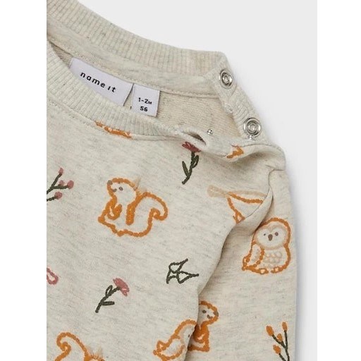 Name It Kışlık Kız Organik Pamuk Sweat-shirt Krem
