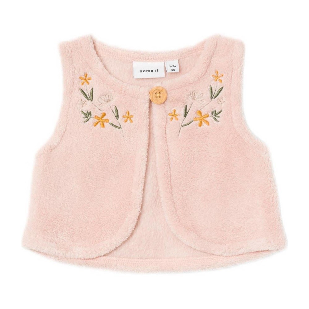 Name It Kışlık Kız Bebek Peluş Yelek Pembe