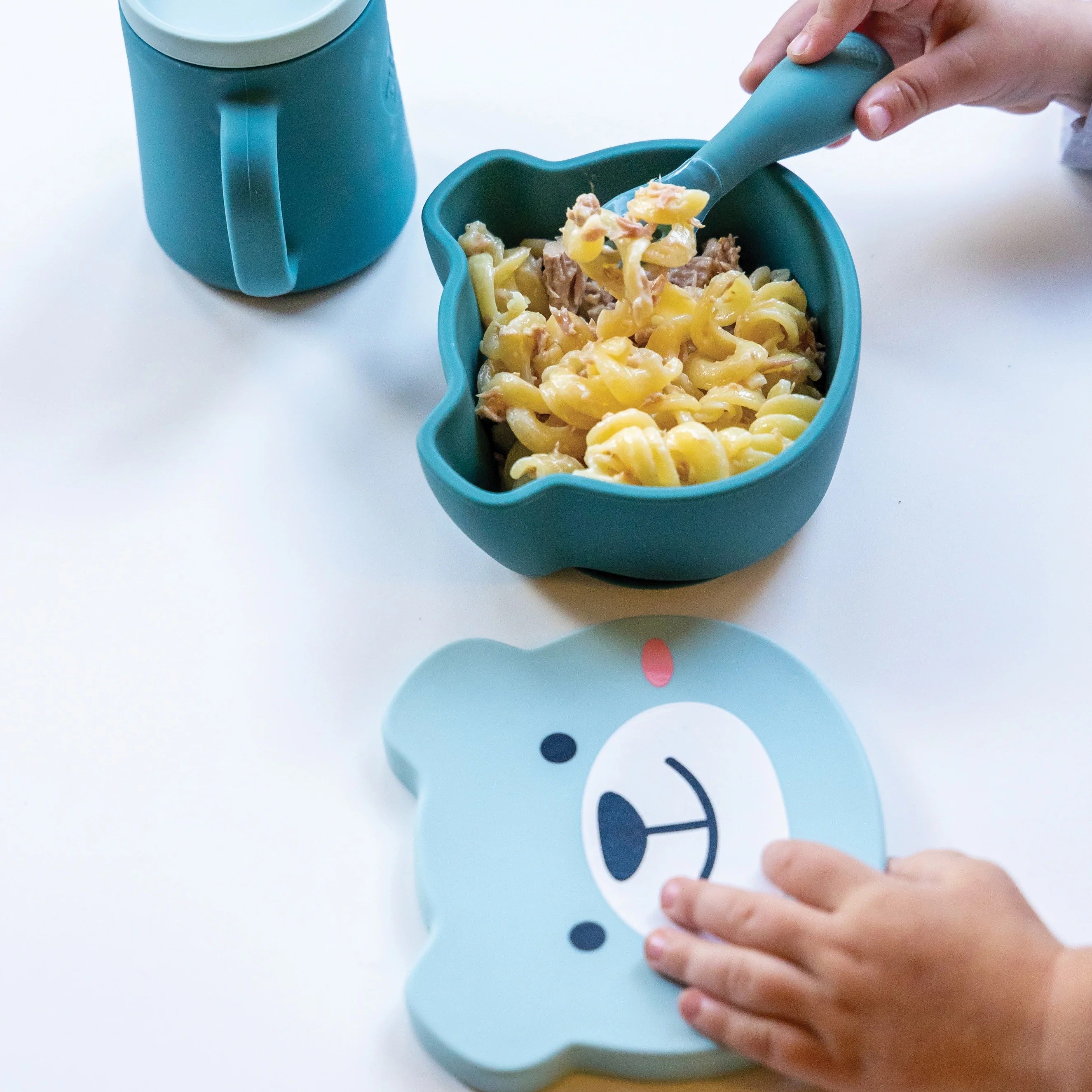 Tum Tum Boris Bear Silikon Vakumlu Kapaklı Kase ve Kaşık Seti 