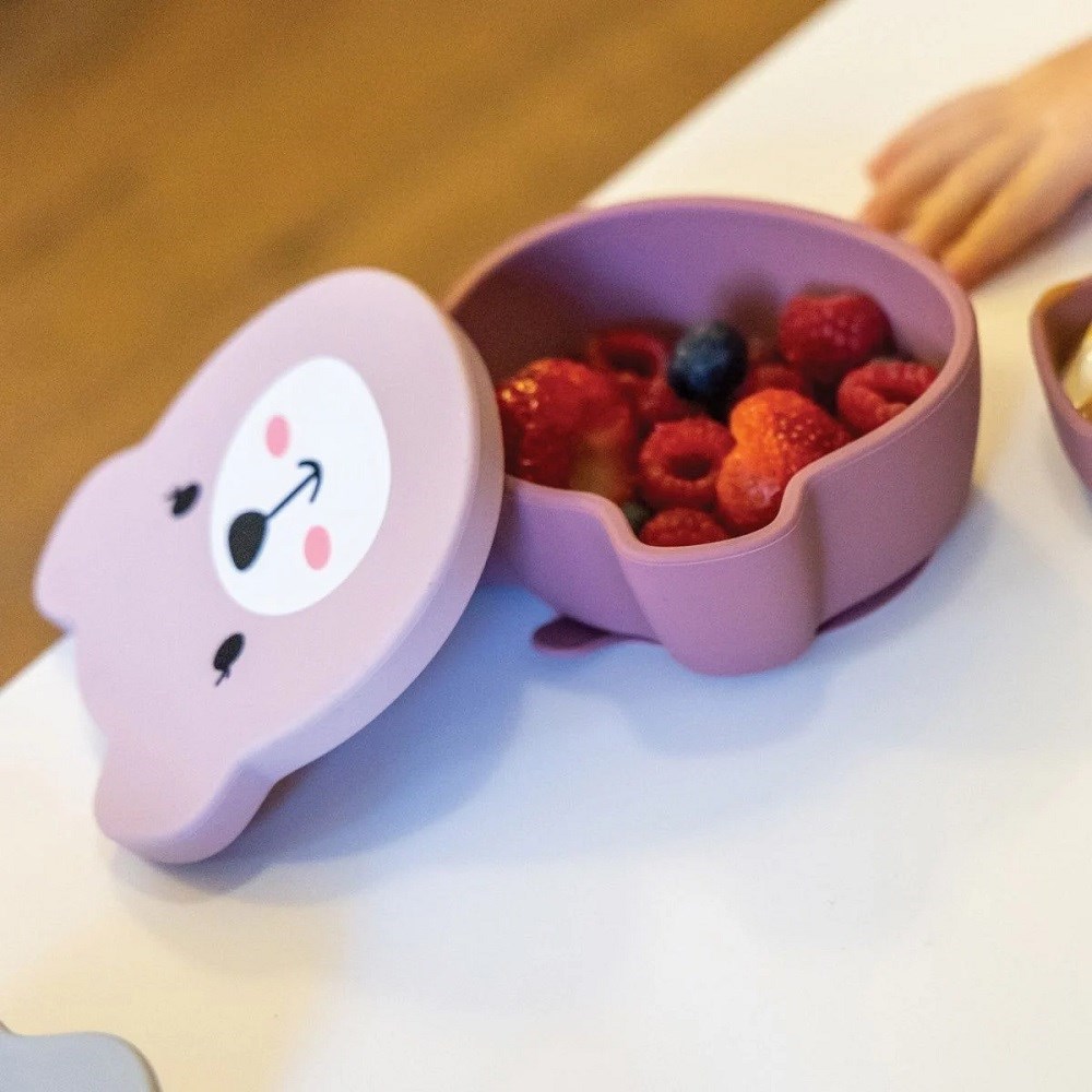 Tum Tum Betsy Bear Silikon Vakumlu Kapaklı Kase ve Kaşık Seti 