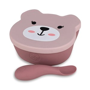 Tum Tum Betsy Bear Silikon Vakumlu Kapaklı Kase ve Kaşık Seti