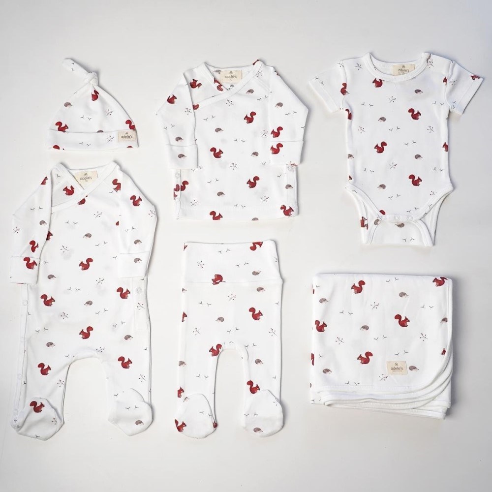 Adelie's Organik Pamuklu Hastane Çıkışı 6'lı Set Beyaz
